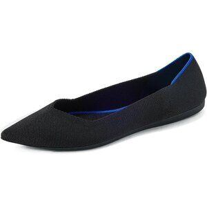 Rothy's Flat Shoes Women Black 100% Rubber Machine Washable Pointed-Toe Shoes